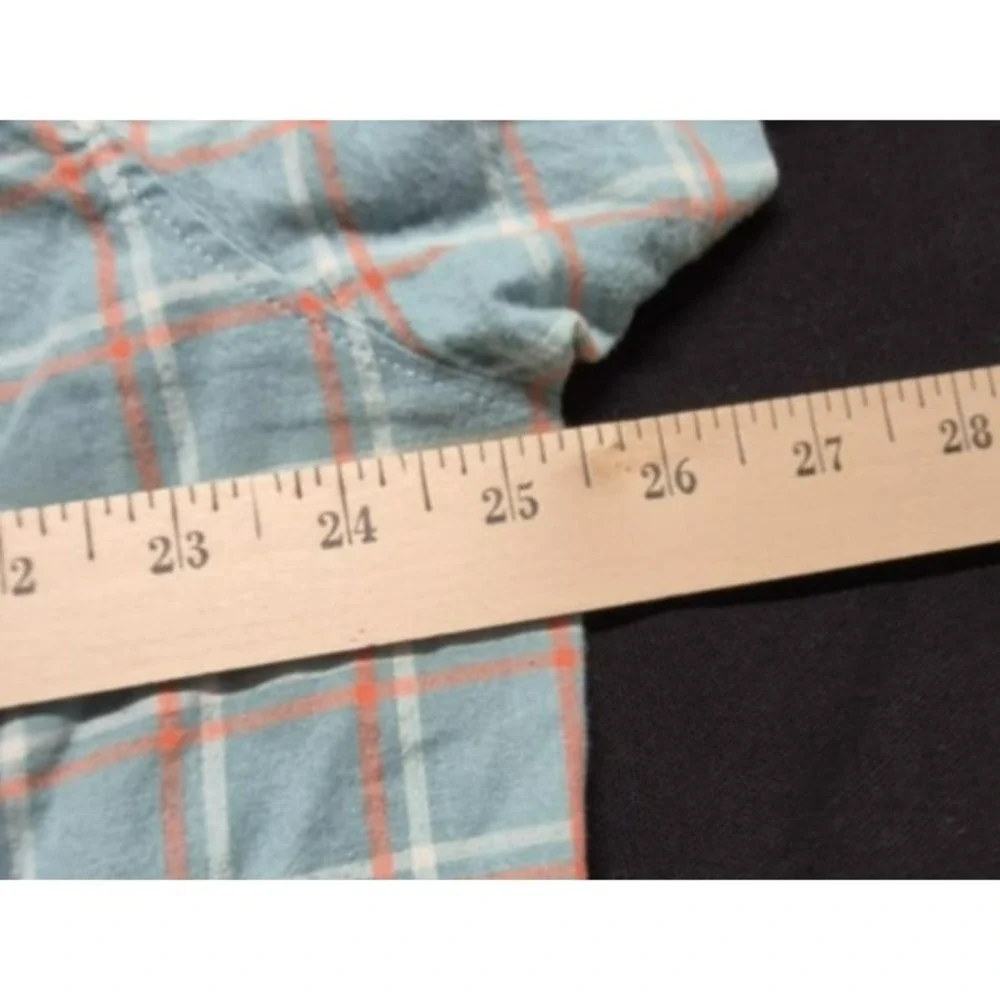 The North‎ Face men's blue/orange plaid short sleeve button down shirt sz. XL
